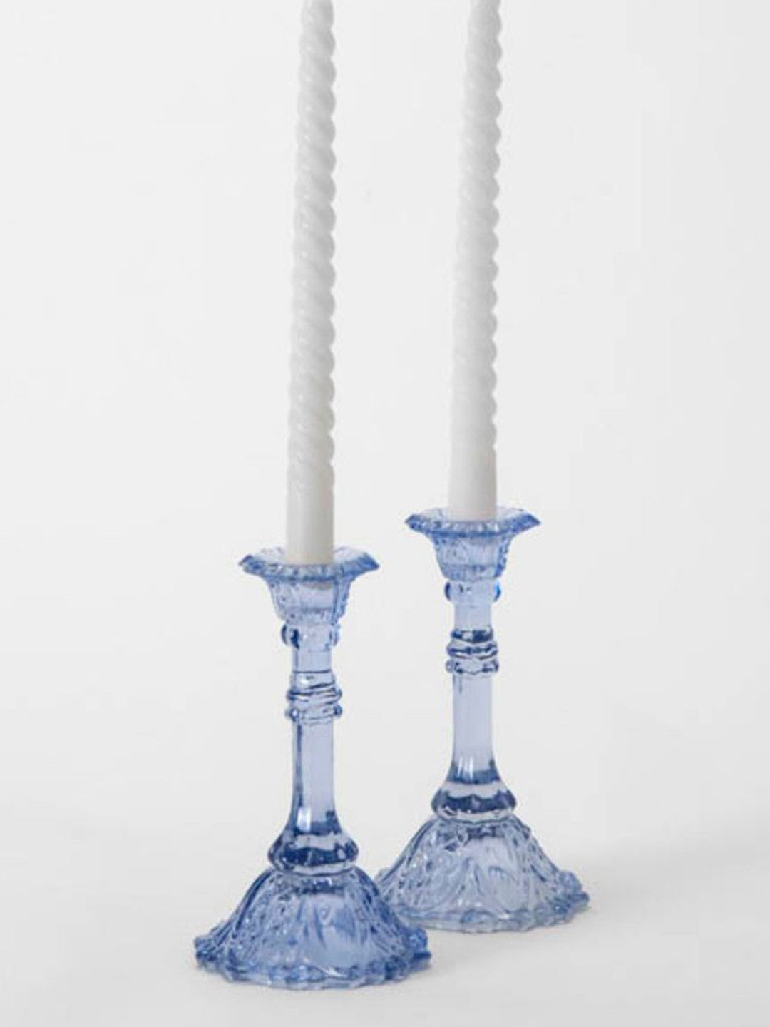 Vintage Recycled Glass Candle Holders - Tall - Set Of 2 - Craft Man of India