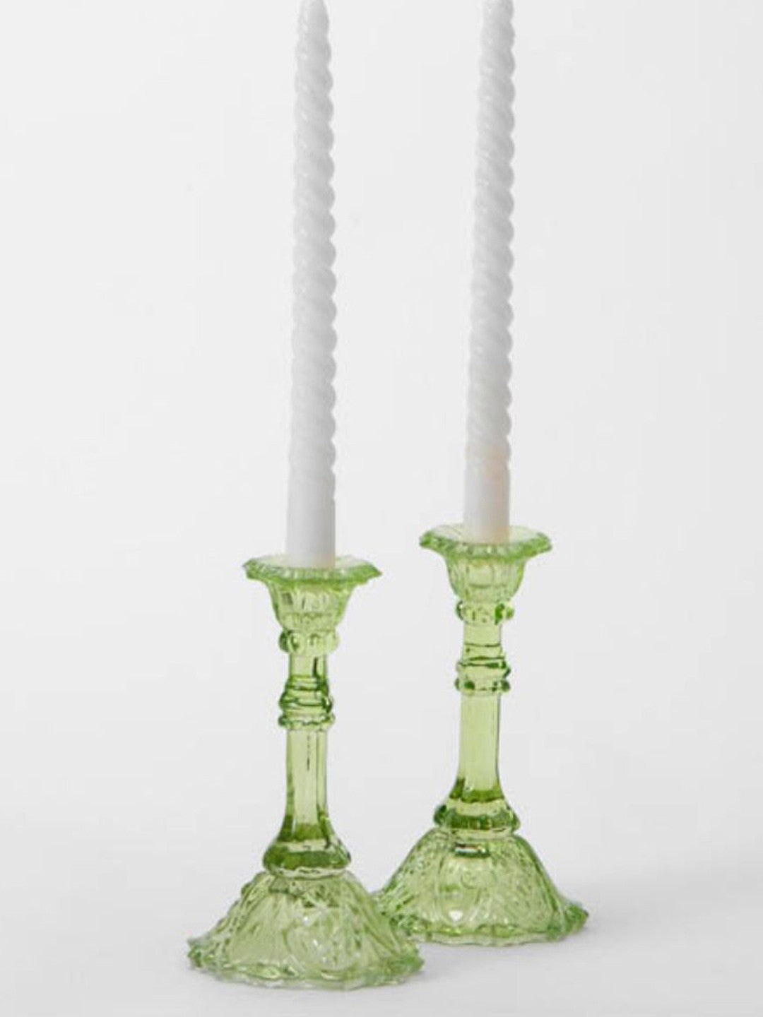 Vintage Recycled Glass Candle Holders - Tall - Set Of 2 - Craft Man of India