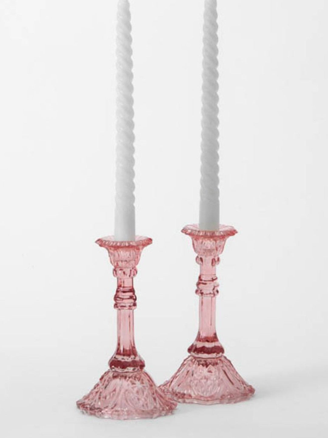 Vintage Recycled Glass Candle Holders - Tall - Set Of 2 - Craft Man of India