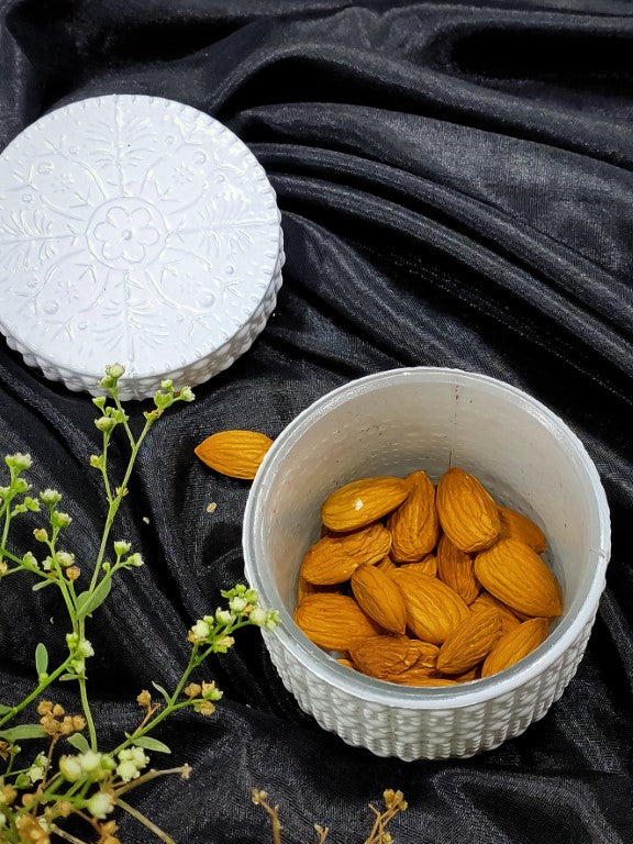 Dotted White Glass Jar