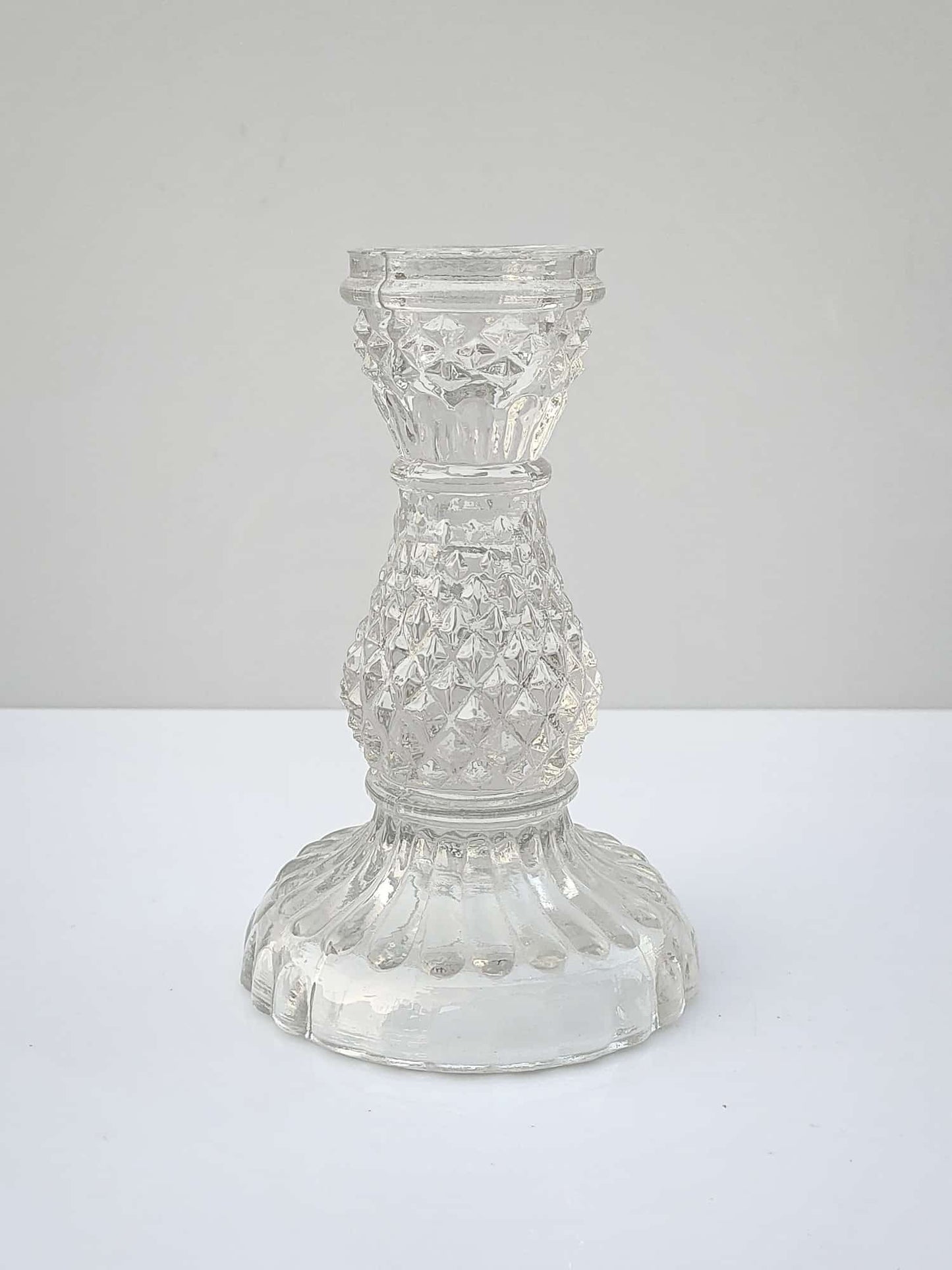 Daimond Glass Pillar Candle Holder Set of 3