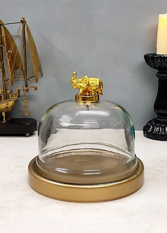 Glass Dome With Elephant Knob