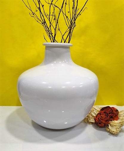 Big Bottel Glass Vase White