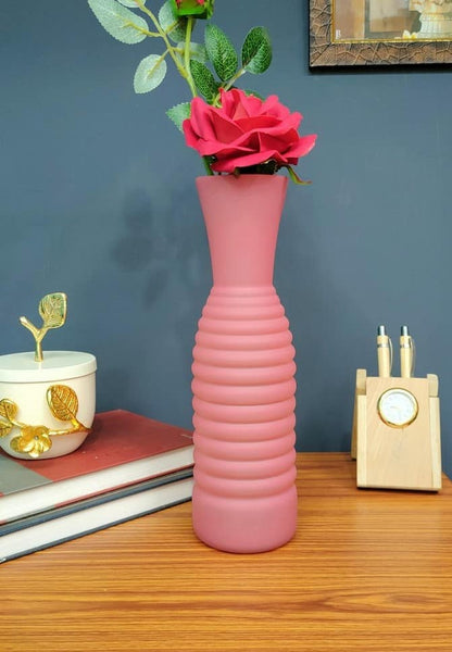 French Rose Pink Vase Ring Shape Set of 2