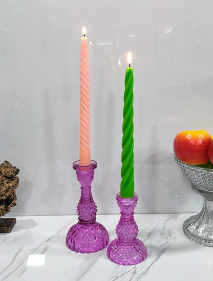 Daimond Pillar Candle Holder Velvet