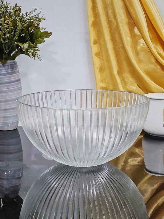 Ribbed Glass Bowl Big