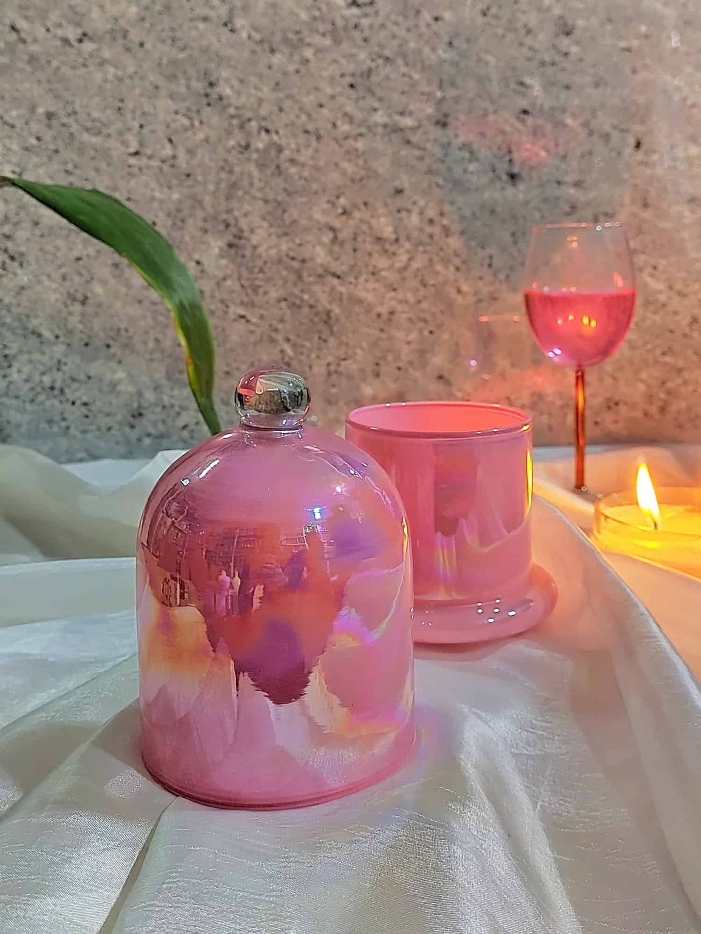 Holographic Jars  Cloche Candle Holder