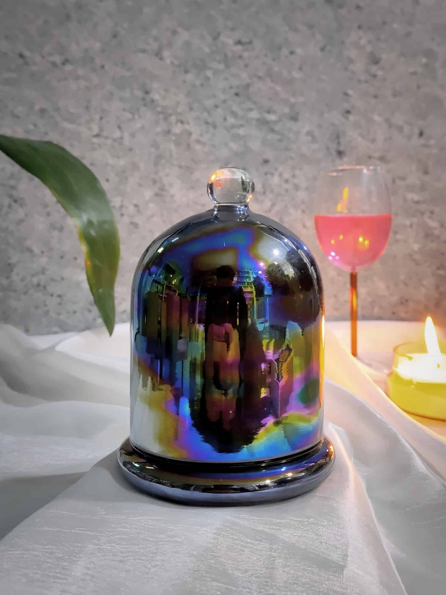 Holographic Jars  Cloche Candle Holder