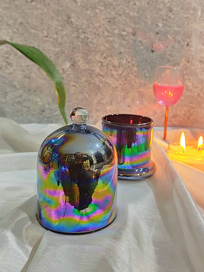 Holographic Jars  Cloche Candle Holder