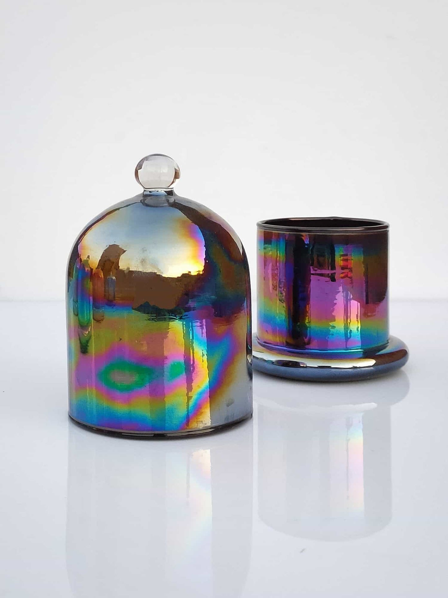 Holographic Jars  Cloche Candle Holder