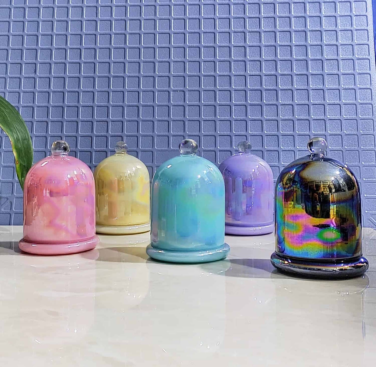 Holographic Jars  Cloche Candle Holder