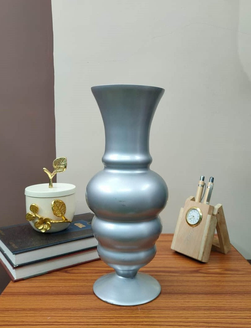 Big Designer Glass Vase Metallic