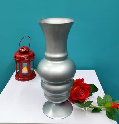 Big Designer Glass Vase Metallic