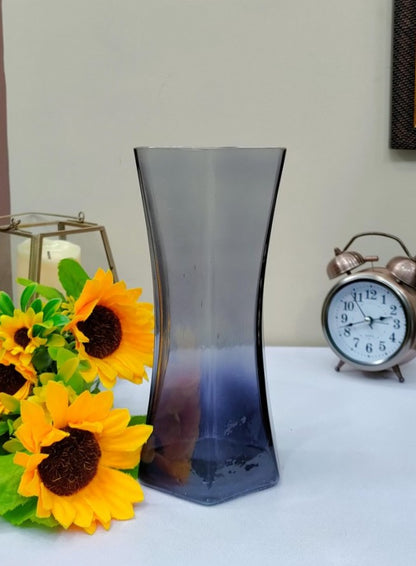 Glass Tapper Hexagonal Vase Two Tone