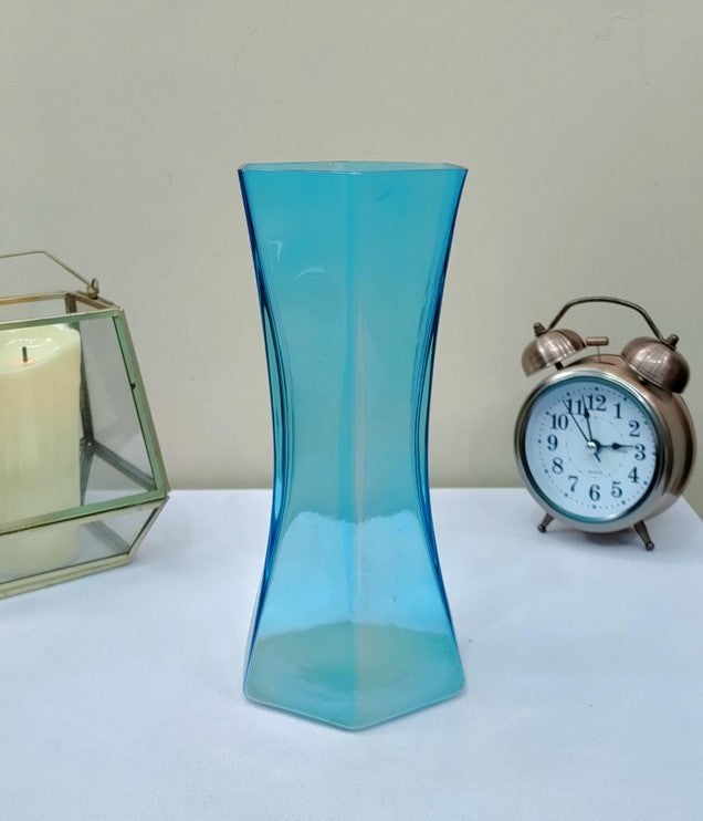 Glass Tapper Hexagonal Vase Two Tone