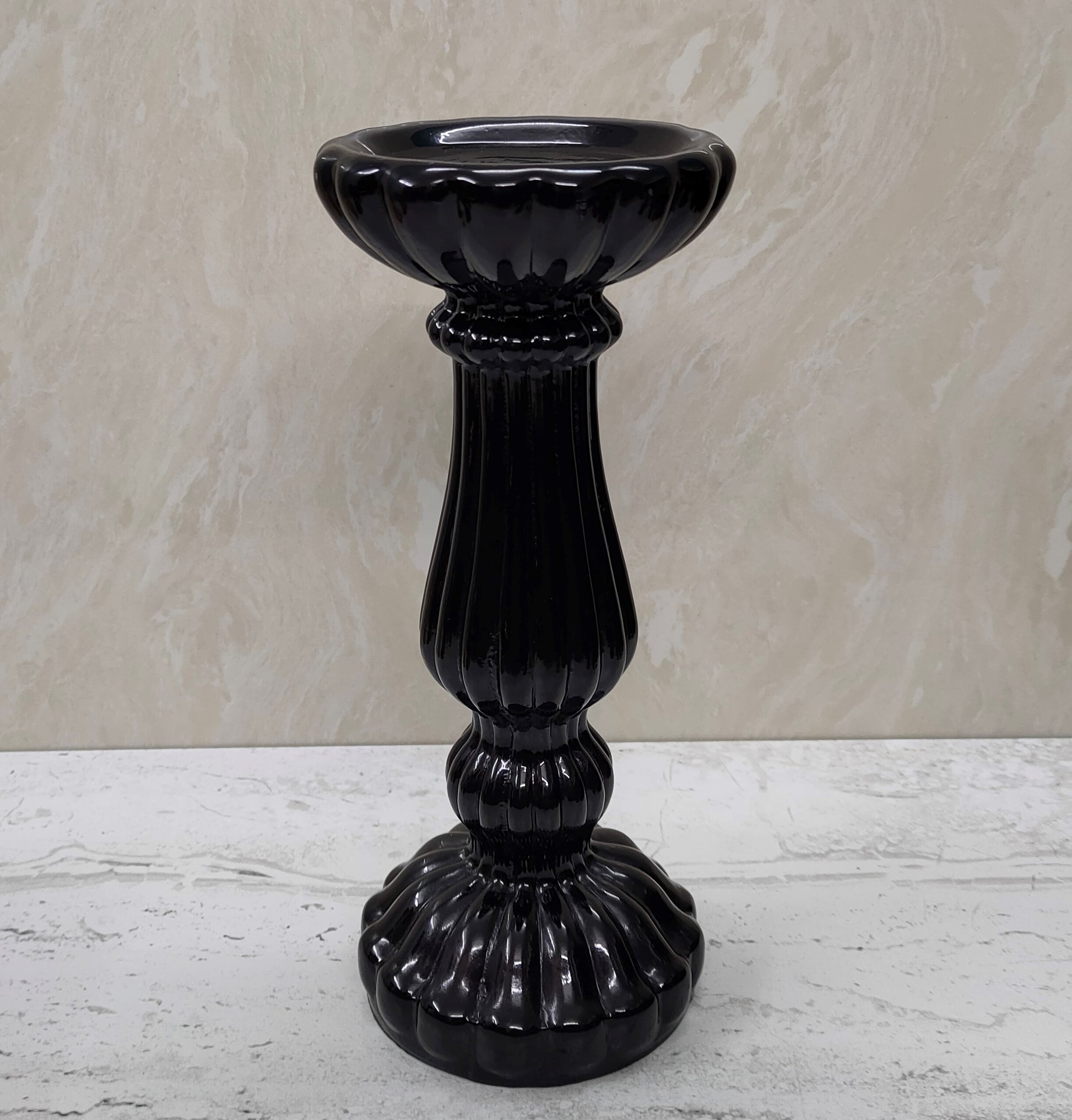 Pillar Candle Holder Black Set of 3 - Craft Man of India