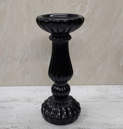 Pillar Candle Holder Black Set of 3 - Craft Man of India