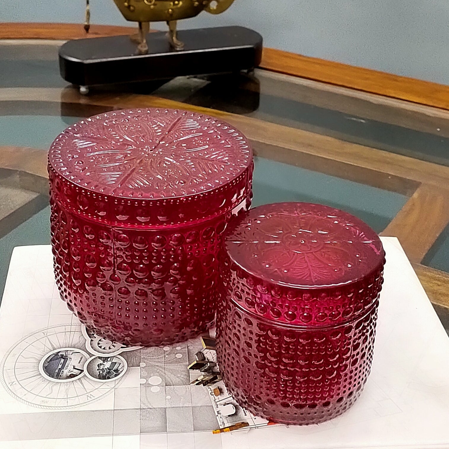 Dotted Red Glass Jar - Craft Man of India