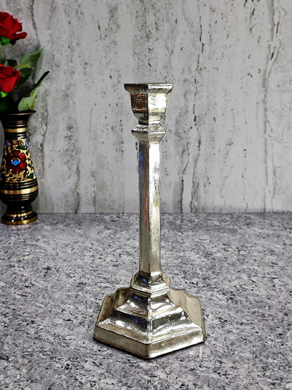 Toxxy Silver Pillar Candle Holder Set of 2