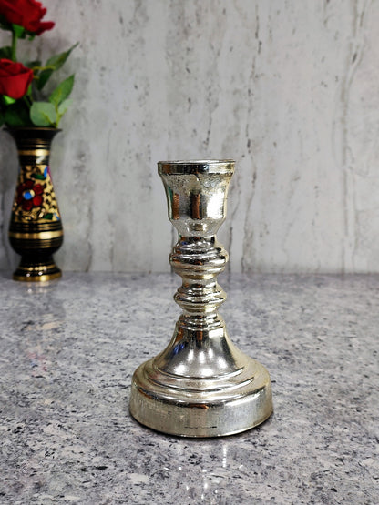 Yoxxy Silver Pillar Candle Holder Set of 2