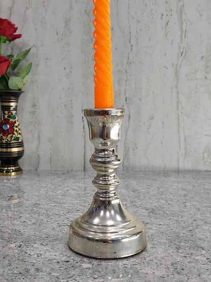 Yoxxy Silver Pillar Candle Holder Set of 2