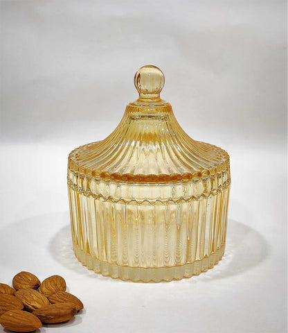 Ripped Candy Jar Glass Gold Set of 2