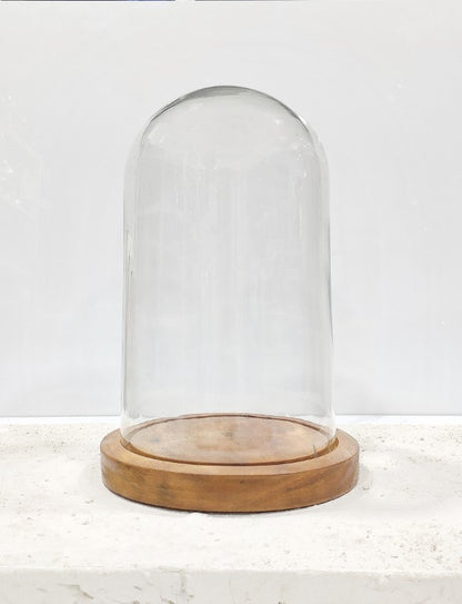 Glass Dome Cloche With Wooden Base 6 x 10Inch