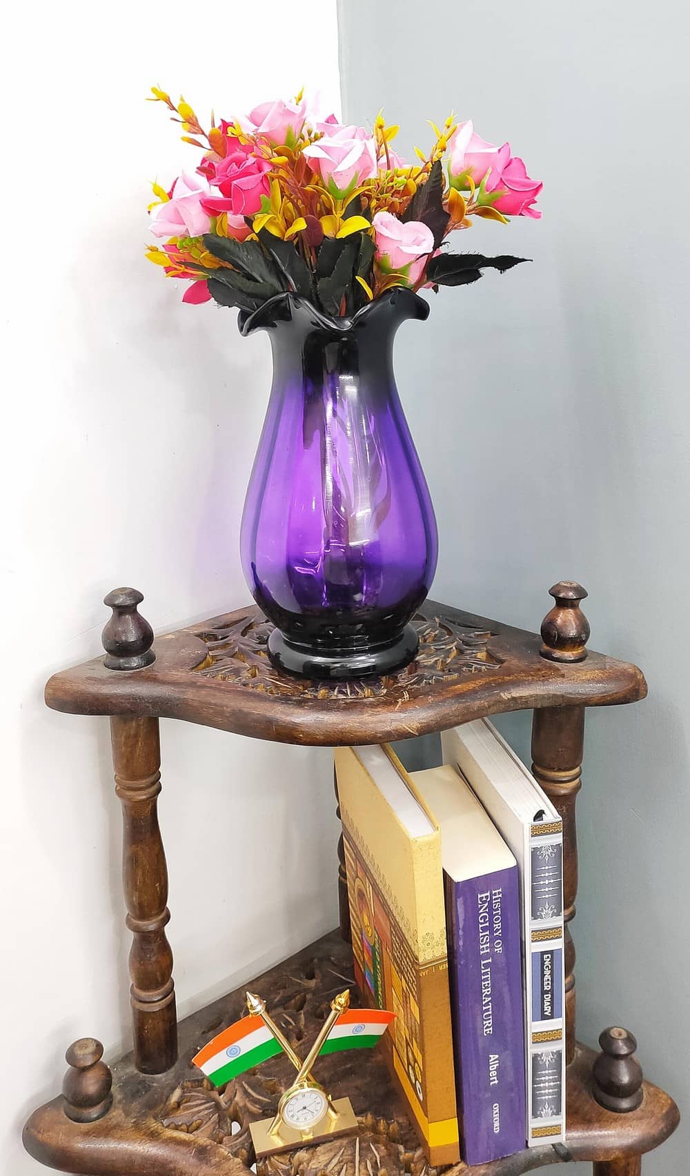 Glass Fenton Vase Purple Color