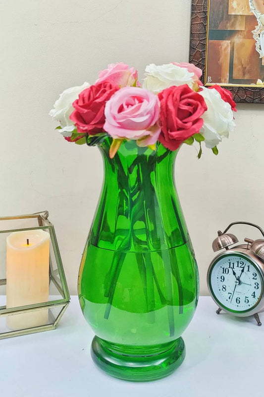 Glass Fenton Vase Green Color