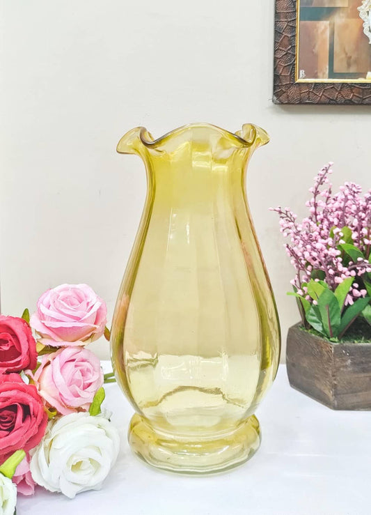 Glass Fenton Vase Yellow Color