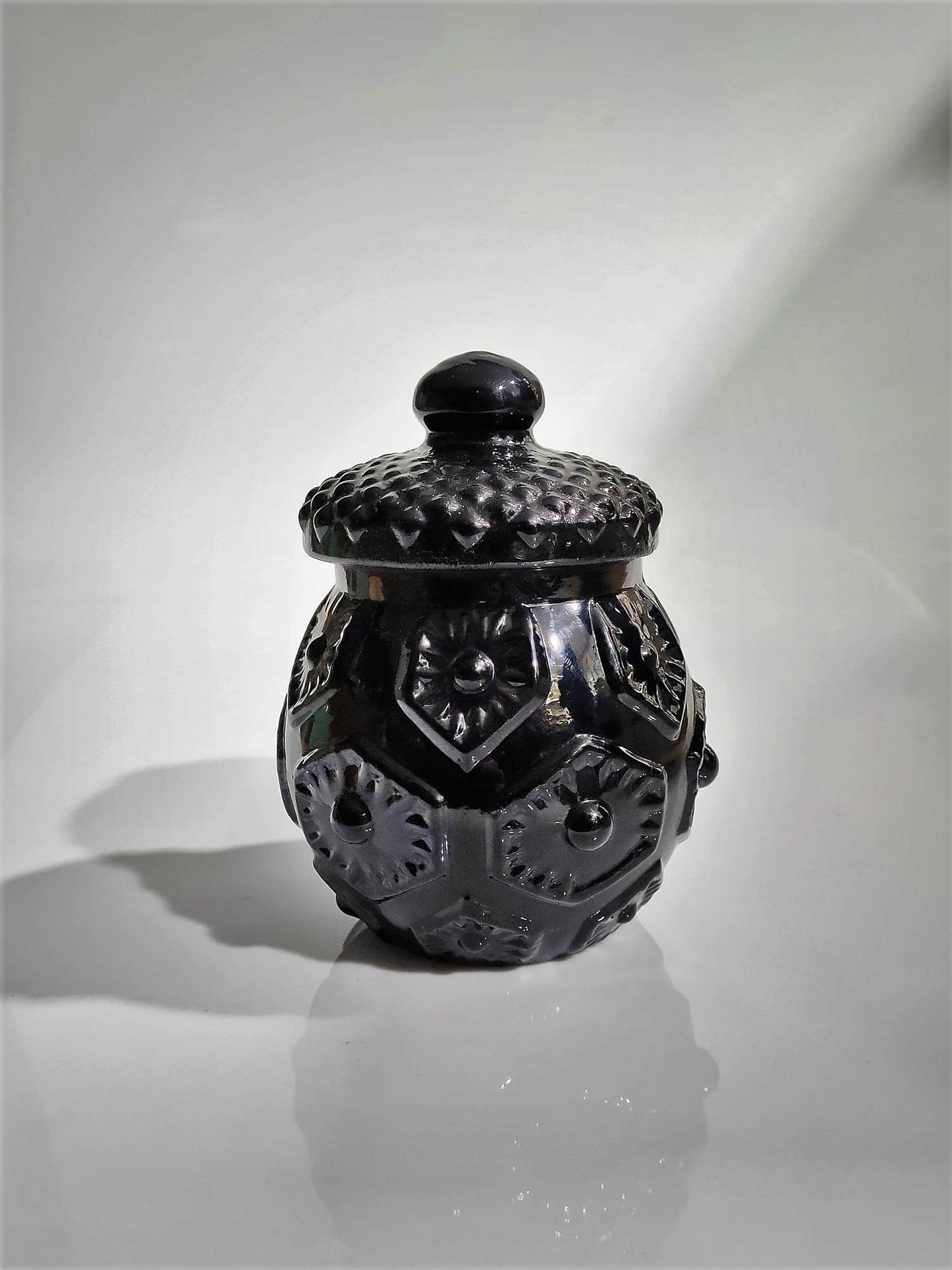 Glass Matki Black Jar Set of 2