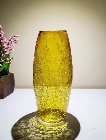 Crack Two Tone Oval Glass Vase Set of 2