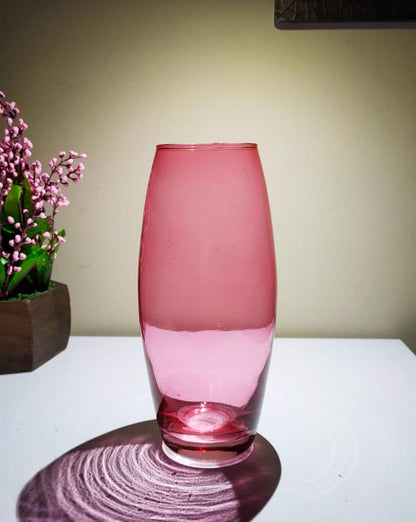 Colored Oval Glass Vase Set of 2