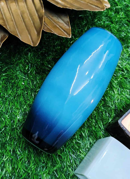 Glossy Oval Glass Vase Set of 2