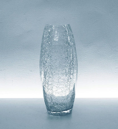 Designer Cutting Oval Glass Vase Set of 2