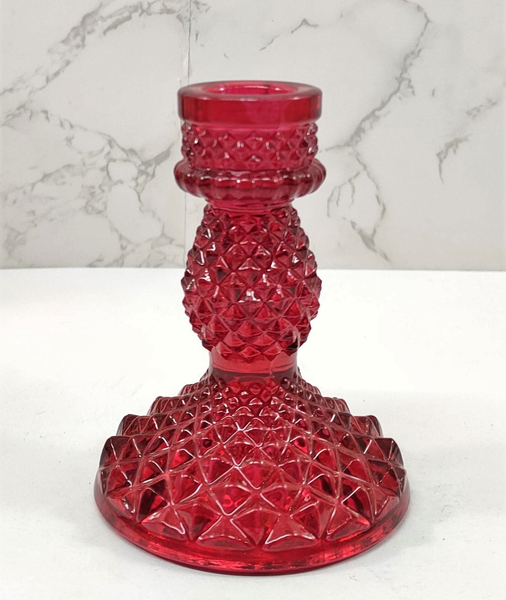 Diamond Glass Pillar Candle Holder Set - Craft Man of India