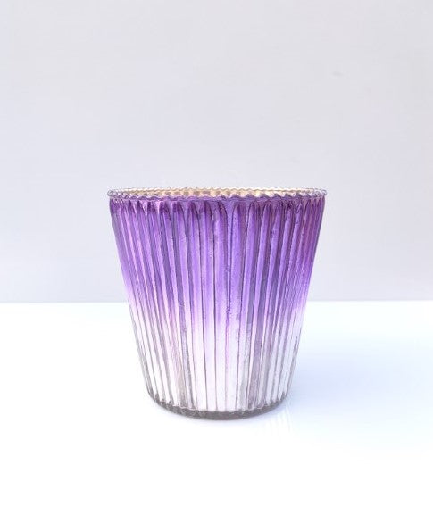 Ribbed Votive Candle Holder Two Tone