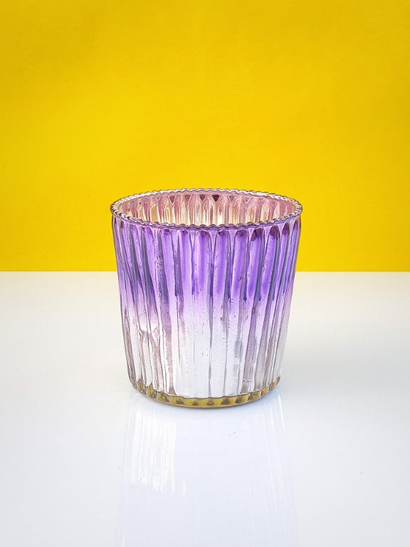 Ribbed Votive Candle Holder Two Tone