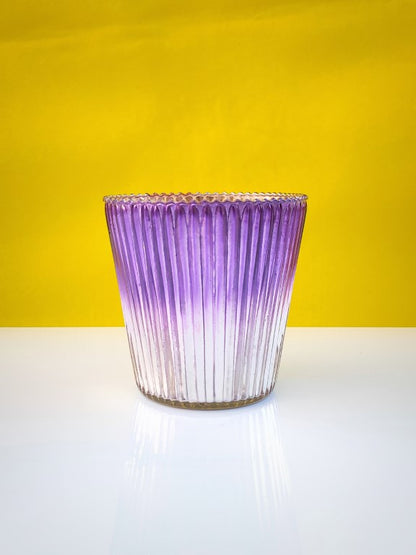 Ribbed Votive Candle Holder Two Tone