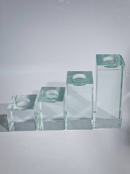 Glass Cube Candle Holder